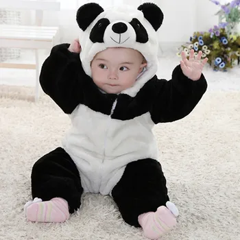 Новая одежда для малышей, фланелевый комбинезон с объемным моделированием в виде панды